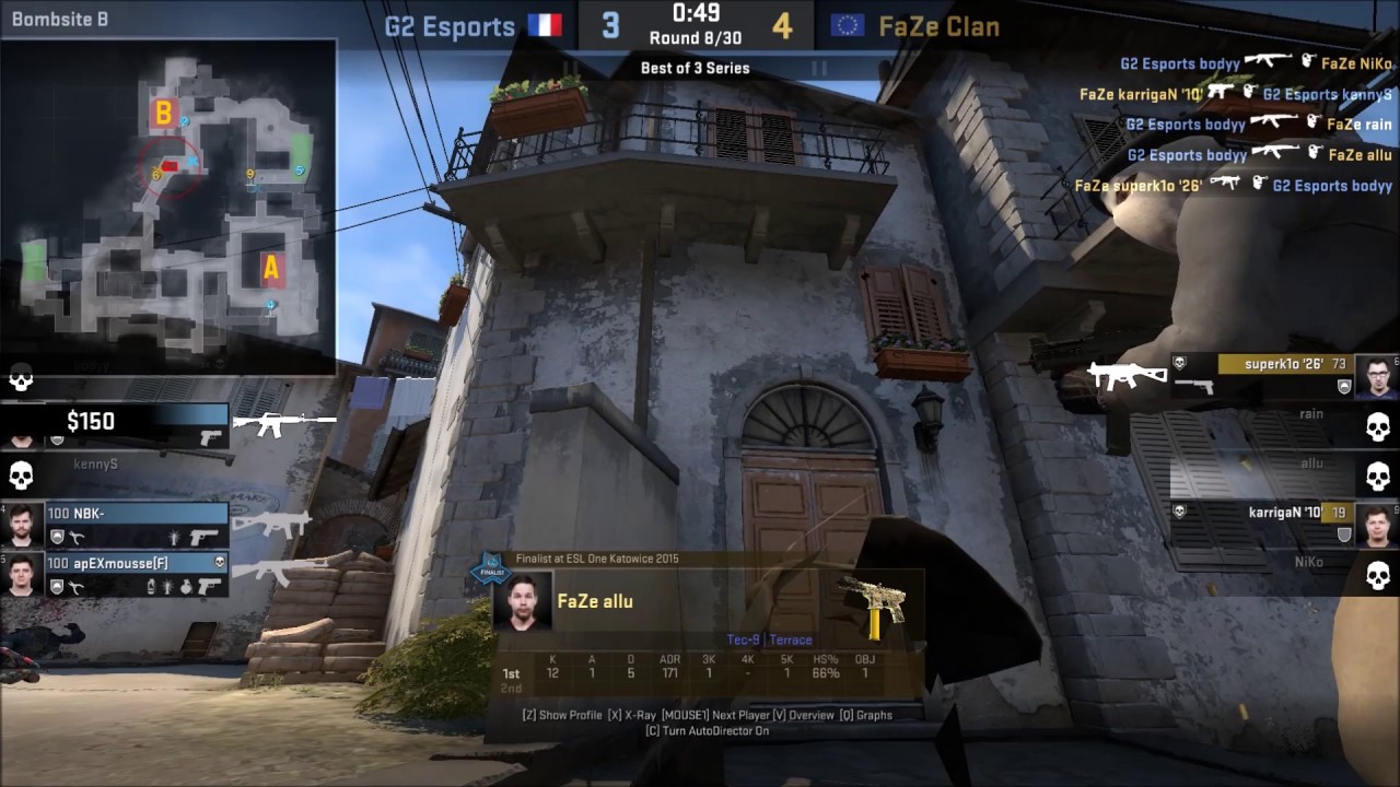 allu (FaZe)(28/13) vs G2 / SL i-League StarSeries Season 3 Finals (April 8, 2017) CS GO POV