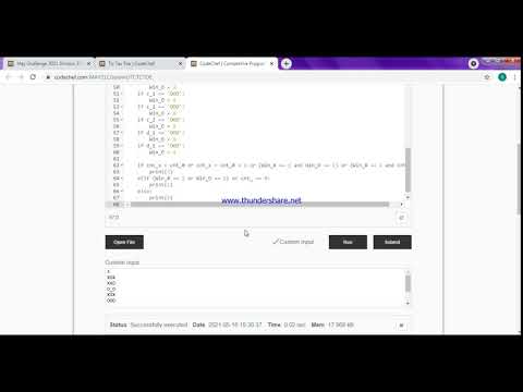 Tic Tac Toe || TCTCTOE || Python Solution [100/100] || May Long Challenge 2021 || CodeChef