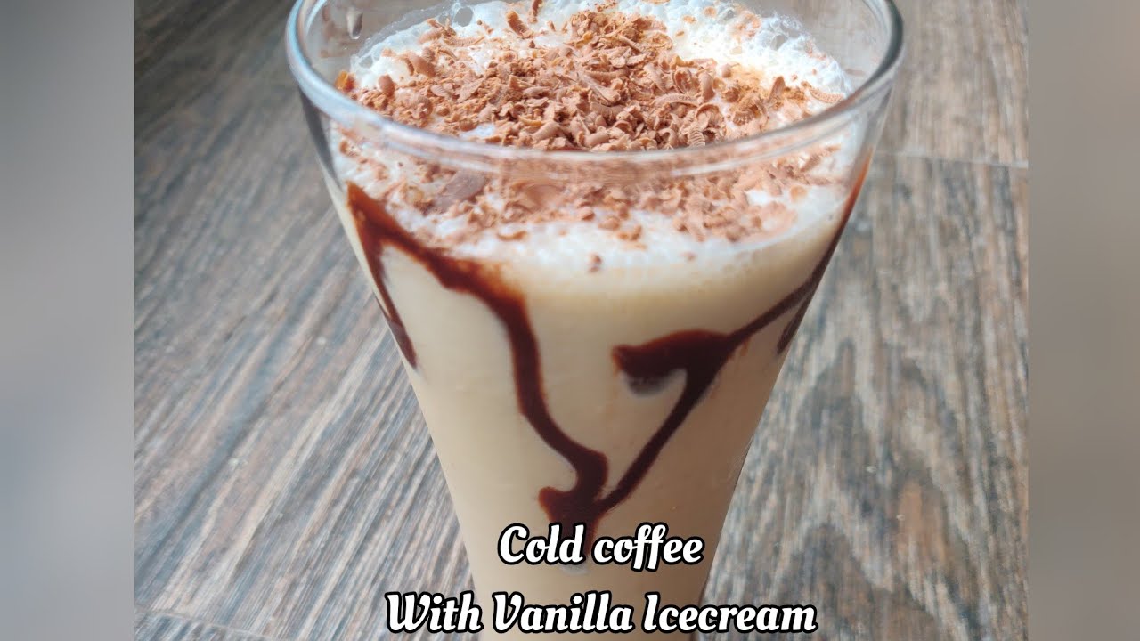 Cold coffee with vanilla ice cream Cold coffee vanilla ice cream