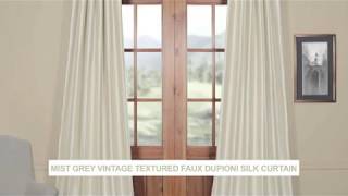 Mist Grey Vintage Textured Faux Dupioni Silk Curtain
