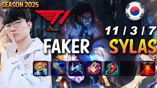 T1 Faker SYLAS vs CORKI Mid - Patch 25.09 KR Ranked | lolrec