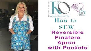 How to Sew Reversible Pinafore Apron with Deep Pockets Great Quick & Easy Gift