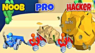 NOOB vs PRO vs HACKER in Bulldozer Race screenshot 4