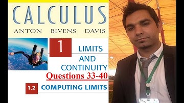 Calculus Ch # 1 Ex # 1.2 Question 33-40 Computing Limits: Howard Anton 10th Edition