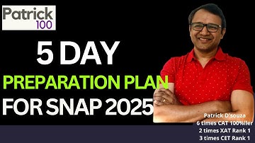 5 day preparation plan for SNAP 2025 | Detailed plan to prepare for SNAP | Patrick Dsouza
