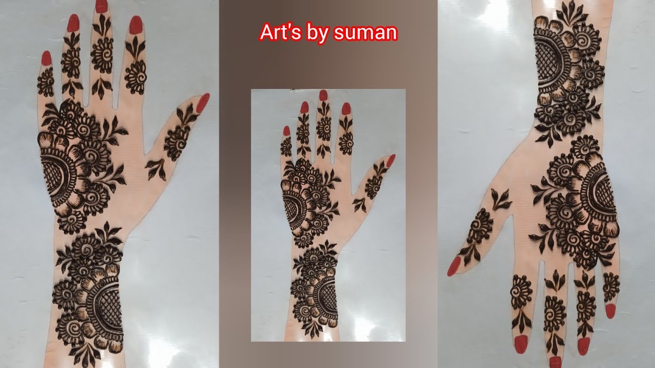 New stylish Arabic mehndi design for hend ❤️.beautiful wedding mehndi.design back hend mehndi design