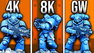 Comparing 2k vs 4k vs 8k 3D Printed Space Marines to Games Workshop