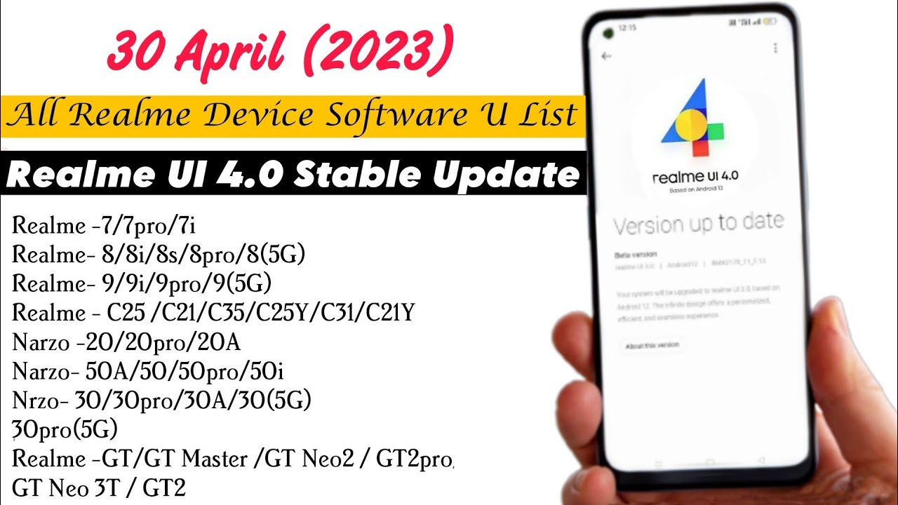 Realme UI April 2023 Update | Realme Oppo System Apps Update | Realme UI 4.0 Android 13 Update List