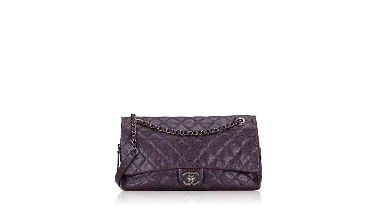 Chanel Iridescent Caviar Jumbo Easy Flap Bag Purple