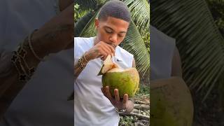 Leon Bailey Knows How To Chill Jamaican Style Sippin On Coconut Jelly. Big Up