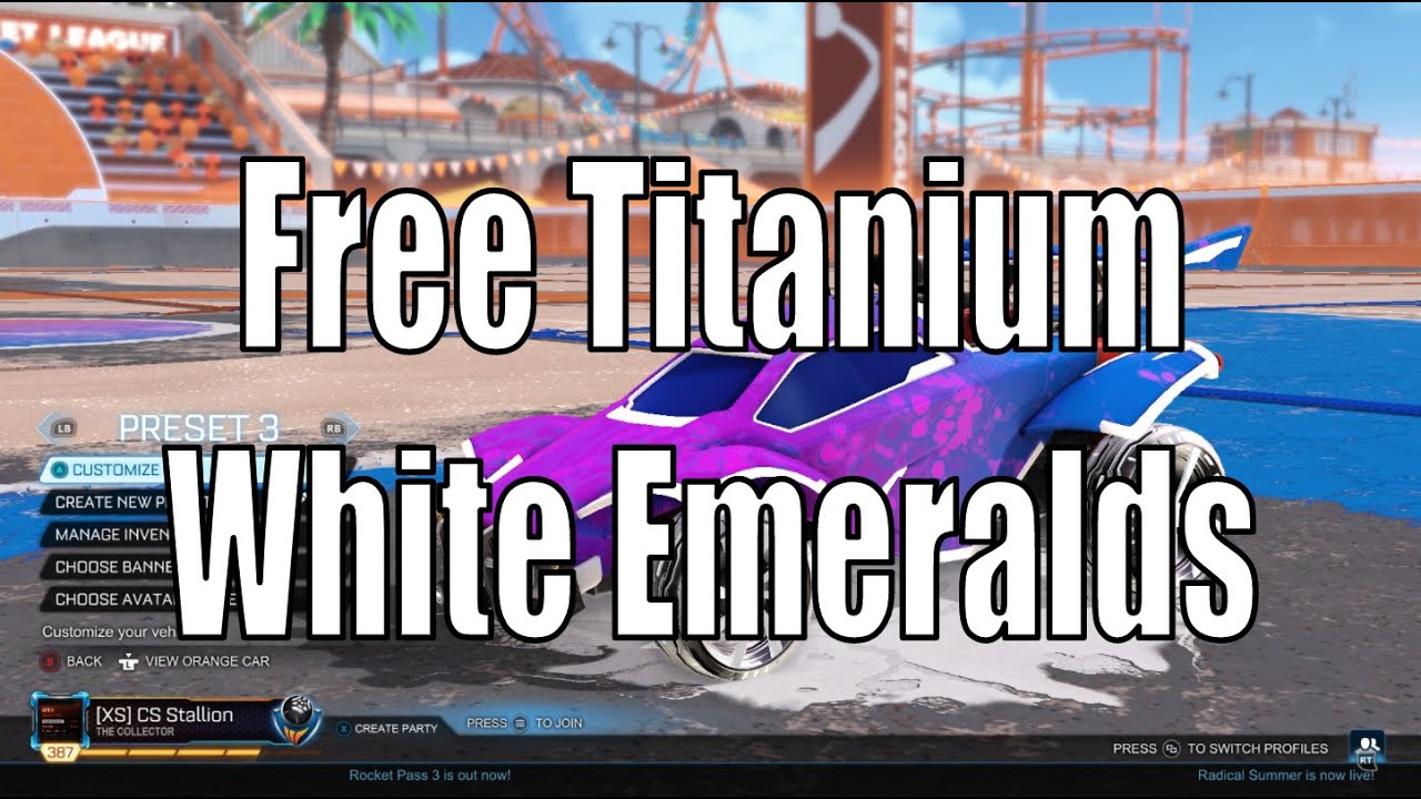 How to get free titanium white emerald wheels in Rocket League YouTube