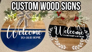 How to make my viral Wood Sign! | Custom Hanging Door Signs with a cricut Maker