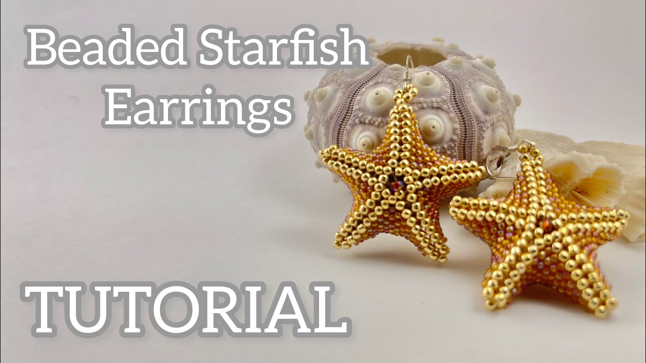 3D Beaded Starfish Earrings