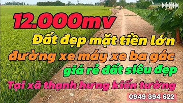 (Số 669) 12 Công Đất Đẹp Mặt Tiền Lớn Giá Rẻ Tại Thạnh Hưng Kiến Tường LH 0949,394,622