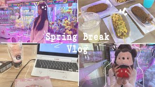 ⋆𐙚₊˚⊹♡  spring break vlog; arcades, claw machines, ice skating, homework+studying, haidilao ⋆𐙚₊˚⊹♡