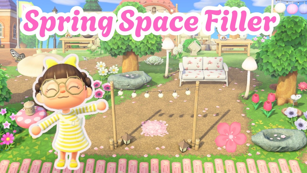 Simple Pink and White Filler Area | ACNH