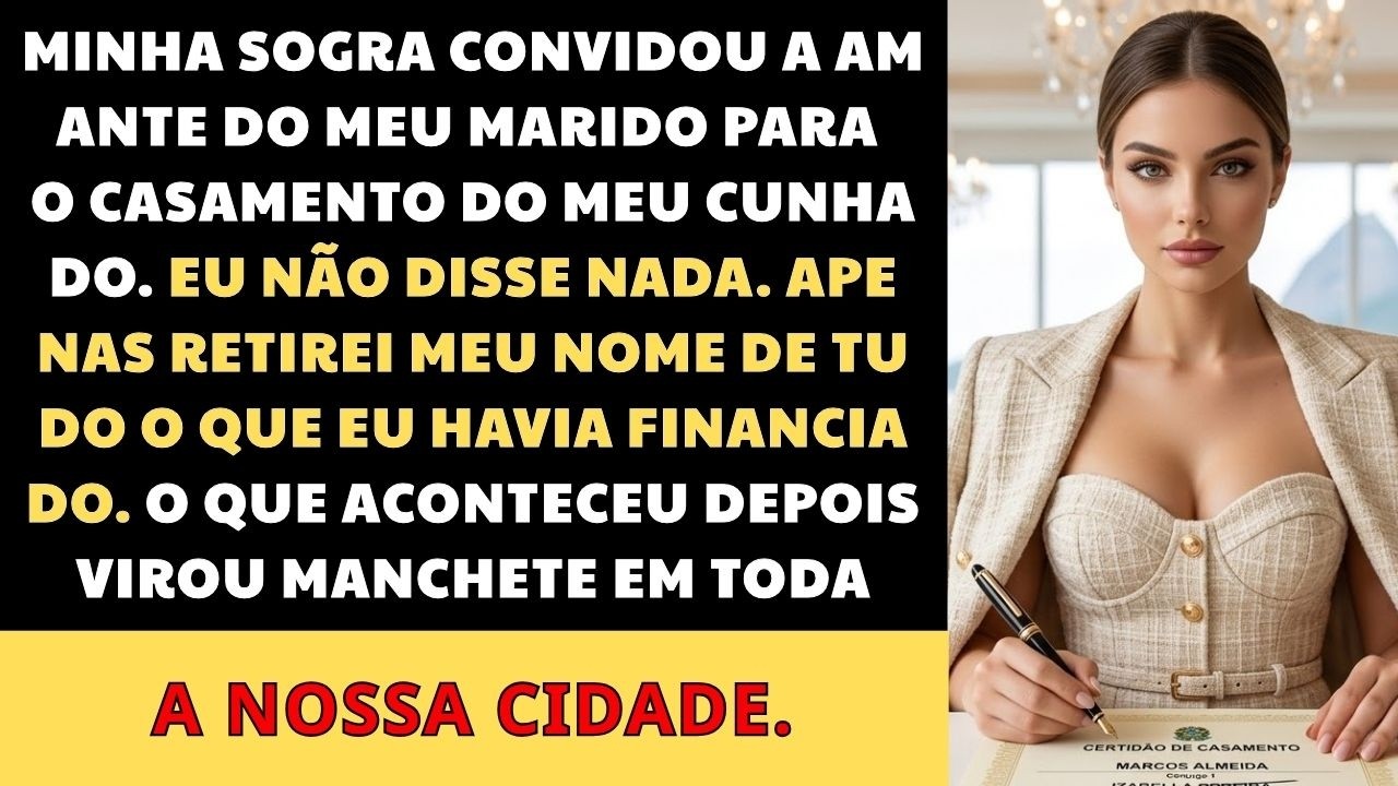 A primeira coisa que vi foi o rosto do meu marido no instante em que ele percebeu que eu tinha visto a mulher entrando no salão de festas ao lado da minha sogra. Heitor ficou pálido—não...