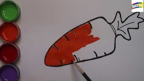 Vẽ và tô màu củ cà rốt. Drawing and coloring carrots. Нарисуйте и раскрасьте морковь| NATHO Channel✔