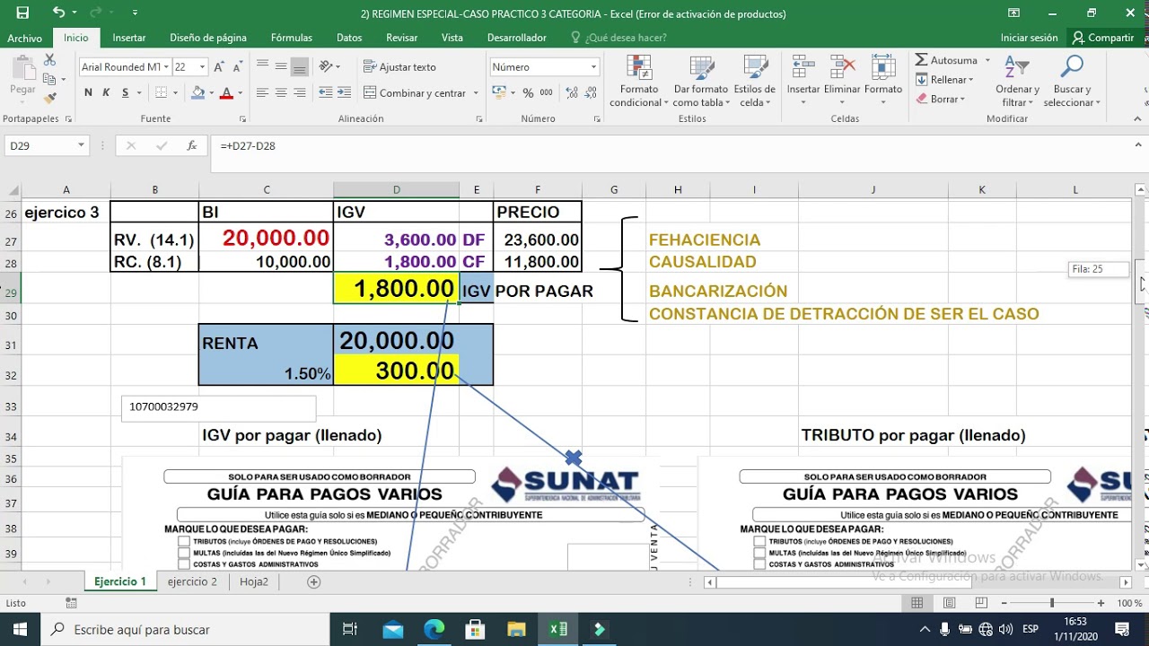 RENTA DE TERCERA CATEGORIA RER CASO PRACTICO FACIL - YouTube