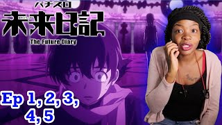 Enter Yukiteru Amano & Yuno Gasai! | Future Diary Episodes 1-5 BLIND REACTION