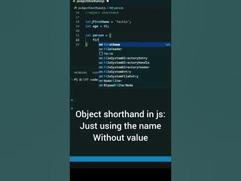 Object Shorthand in Javascript #shorts #javascript #object #STO - YouTube