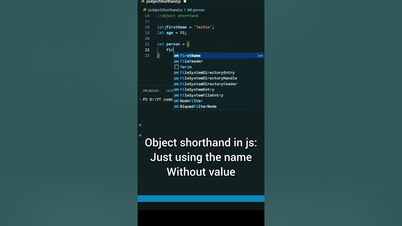 Object Shorthand in Javascript #shorts #javascript #object #STO - YouTube