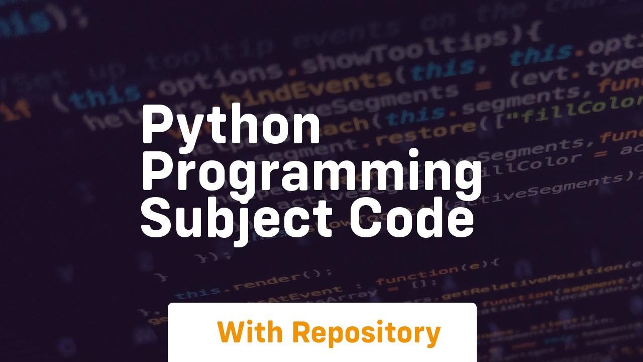 python programming subject code - YouTube