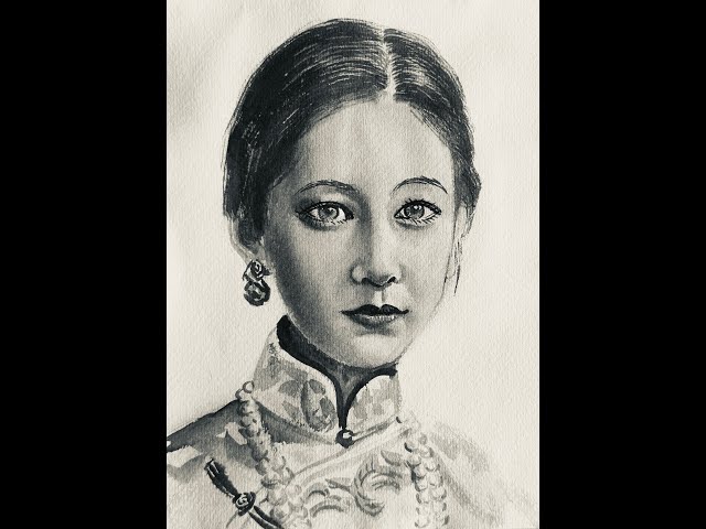 Portrait sketch by ink 水墨人物素描2025.08.11”正在直播！ - YouTube