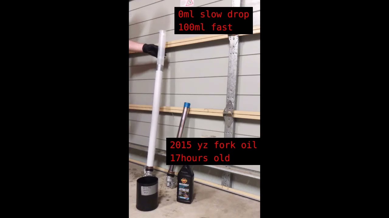 fork oil stiction test 01 (KYB=first, Silkolene RSF=last)