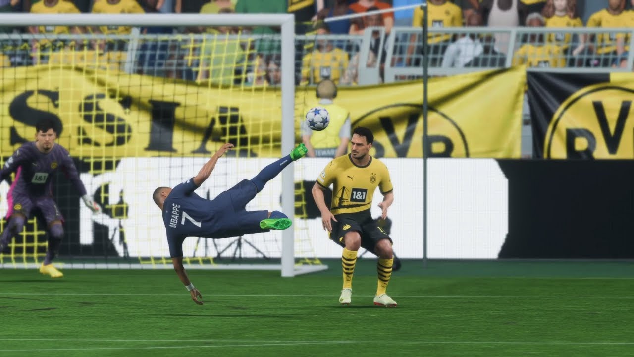 FC 24 Mbappé’s insane Bicycle Kick vs BVB Champions League Semi