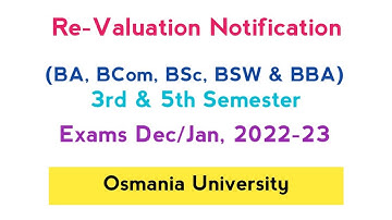 Revaluation Notification Feb, 2023 | UG 3rd & 5th Semester | OU