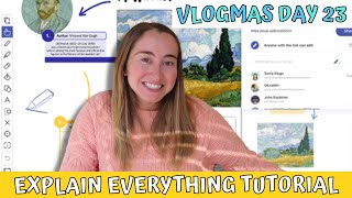 EXPLAIN EVERYTHING BEGINNER TUTORIAL | Get Started w/ Explain Everything Whiteboard | Vlogmas Day 23
