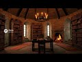 Medieval Library Fireplace | Quiet Reading &amp; Study Ambience (1 Hour)
