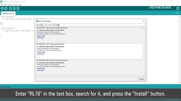 How to add the RL78 board platform to Arduino IDE 1