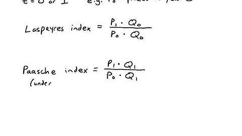Laspeyres vs Paasche