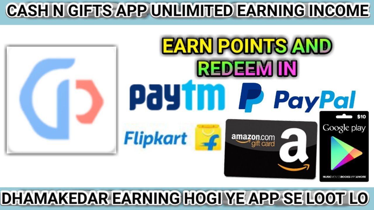 CASH N GIFTS APP - RECHARGE GIFT CARDS  PAYTM , PAYPAL AND PAY BILLS
