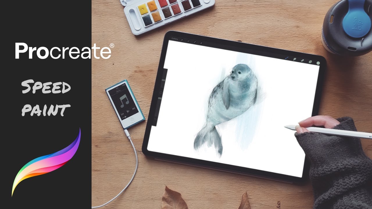 Weddell seal Antarctic wildlife speedpaint in Procreate 5, fully narrated digital art