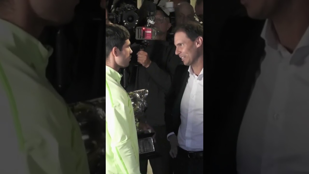 Carlos Alcaraz embraced by his idol, Rafa Nadal 🥹💙 