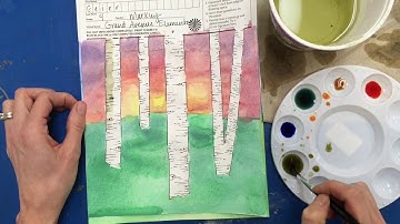 Birch Tree Watercolor Painting-Shadows