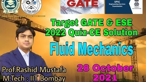 Target GATE & ESE 2022 Quiz-CE Solution| Fluid Mechanics | 28 October 2021 | RM Classroom