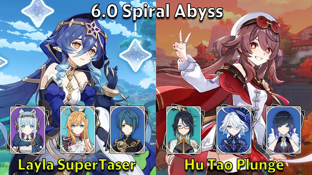 C6 Layla SuperTaser & C2 Hu Tao Plunge - Genshin Impact 6.0 Spiral Abyss Full Clear