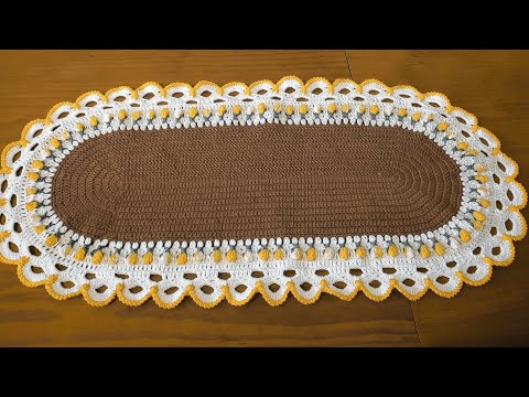 Crochet Medium Oval Tulip Doily - YouTube
