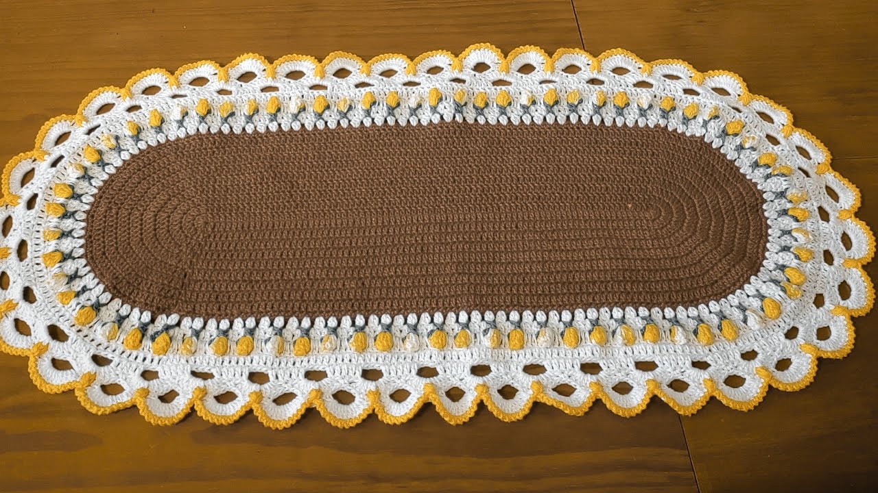 Crochet Medium Oval Tulip Doily - YouTube