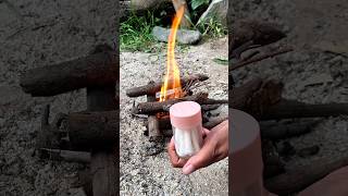 The guy shows Survival Skills Make a Fire with Cotton Bud #bushcraft #camping #outdoors #survival