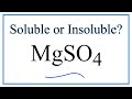 Solubility of Magnesium Sulfate