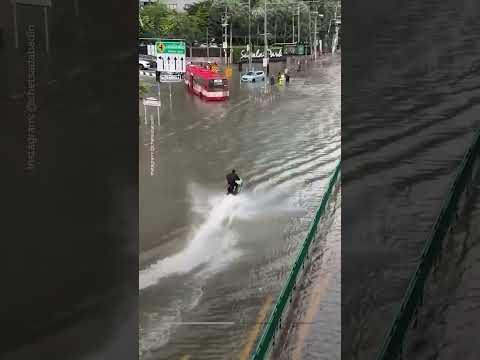 Thai police arrest jet skier after joyride through flooded Bangkok streets