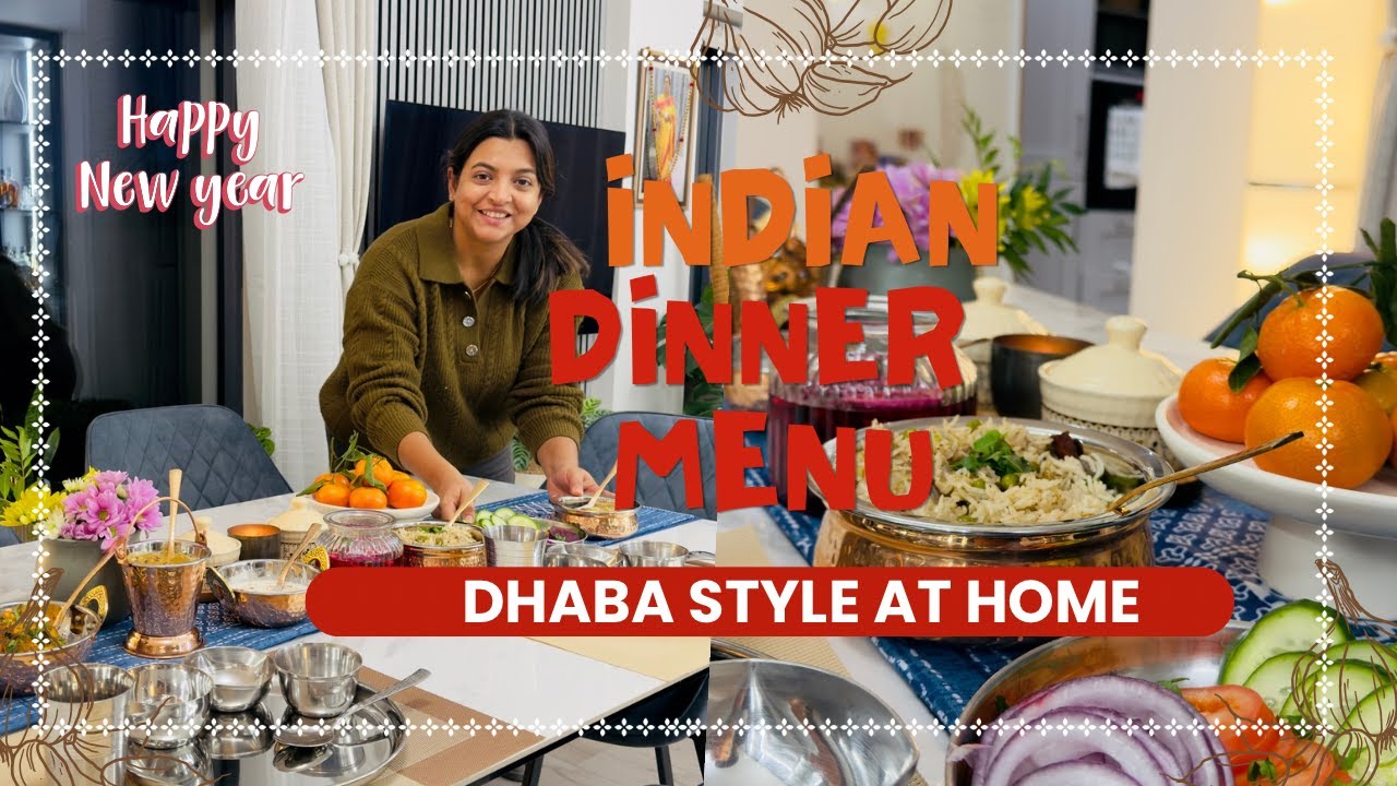 Indian Vegetarian Dinner Menu| Indian Guest Menu Dhaba Style Dal Makhani, Paneer & Kheer Table Decor