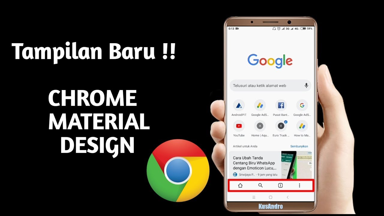 Cara Ganti Tampilan Baru Google Chrome Android Material Design Youtube