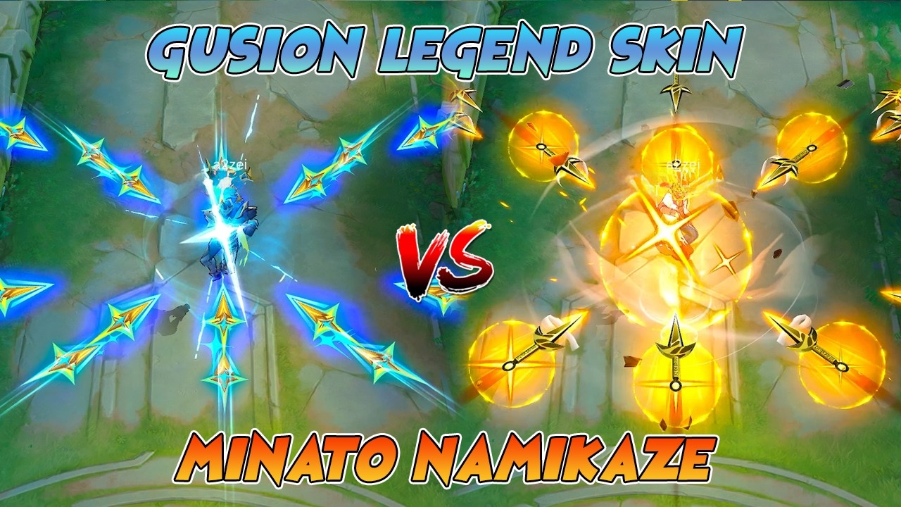 Сравнение скинов Gusion Legend и Minato Namikaze
