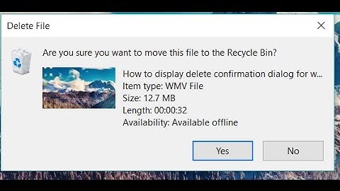 How to display delete confirmation dialog for windows